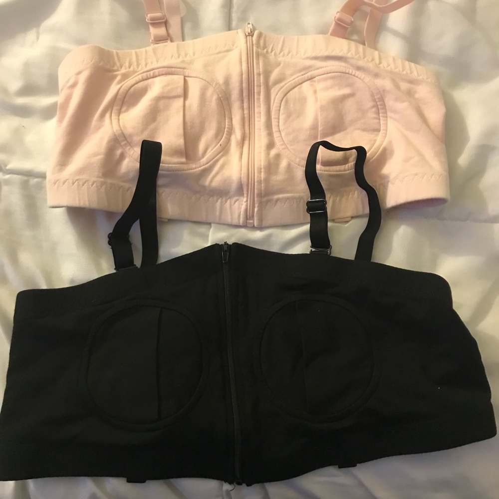 Hands free nursing bras